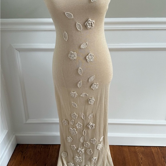 Caroline Constas Floral Shimmer Knit Dress - Picture 2 of 4